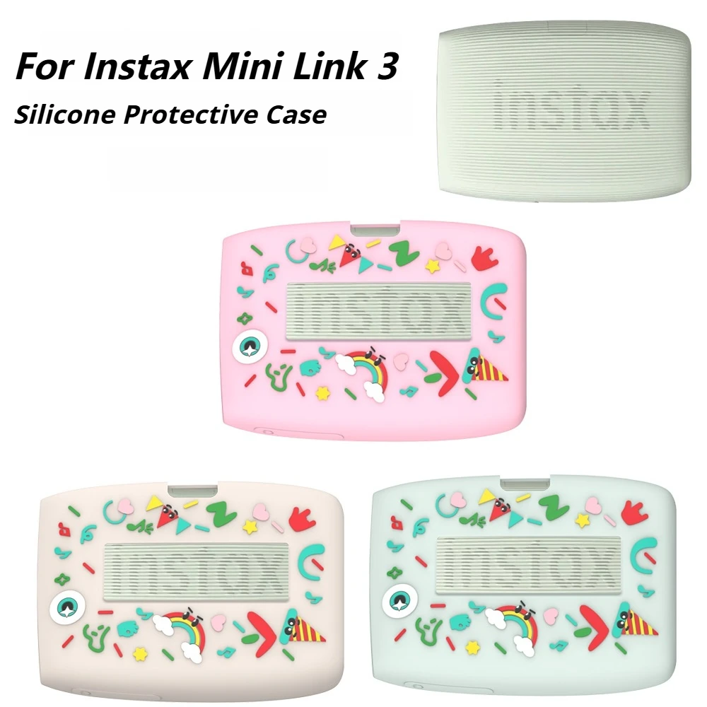 For Instax Mini Link 3 Silicone Protective Case CoverAnti Slip Shockproof Silicone Cover for Instax Mini Link 3