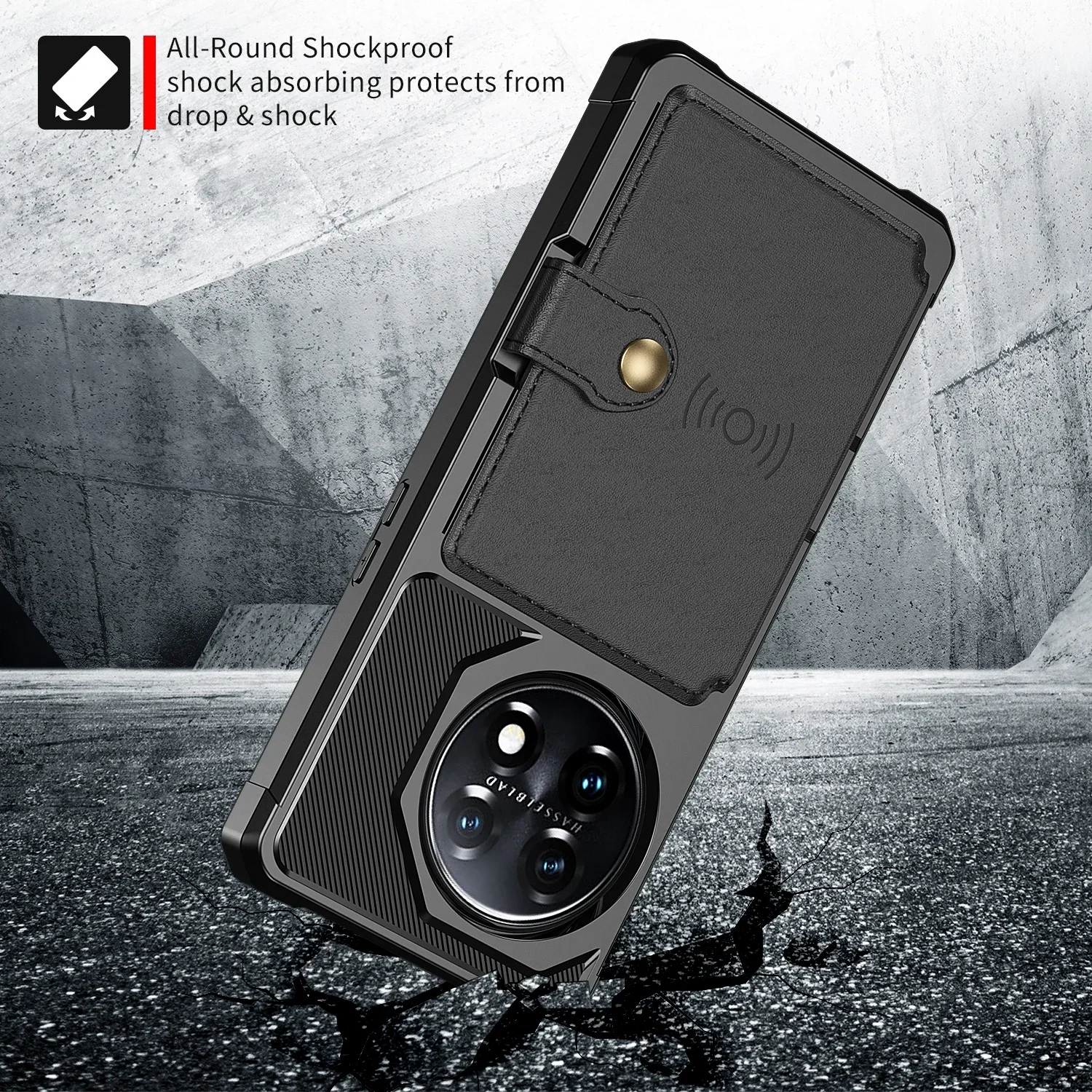 Retro Business Card Slot Wallet Leather Cases For OnePlus 11 Heavy Duty Shockproof Holder Stand Soft Silicone Armor Cover