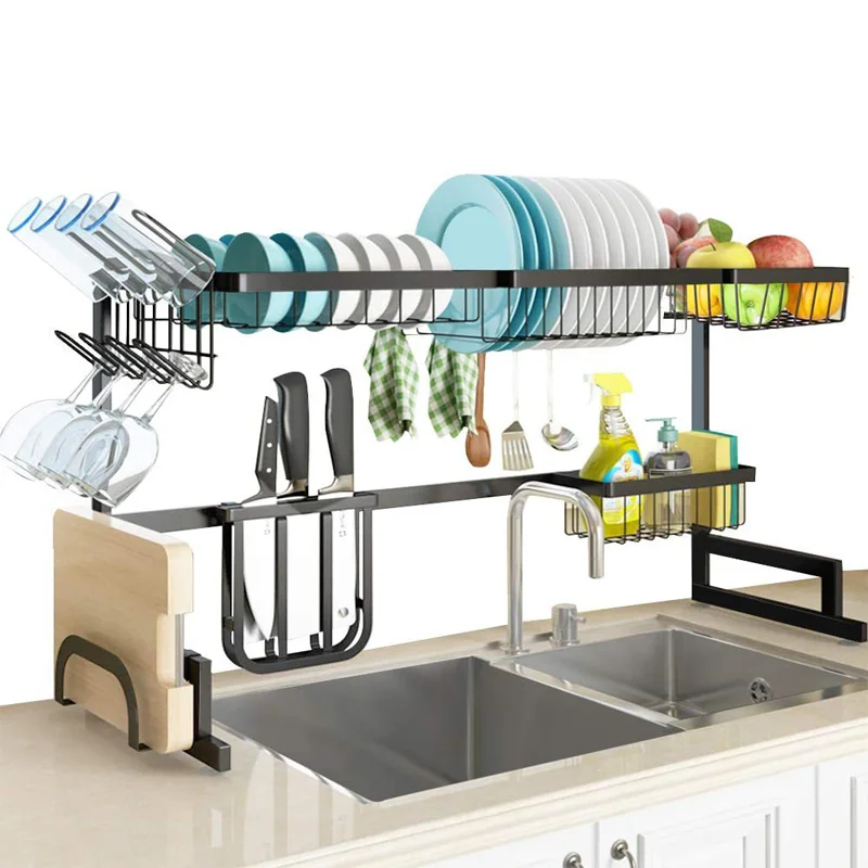

Metal Shelf Dish Drainer Tool Rest Stainless Steel Kitchen Dishes Racks Storage Rack