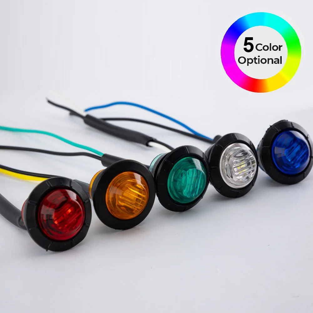 60 3/4-inch rectangular LED side lights, suitable for 12V trailers, trucks, and RVs - high brightness, compatible with 12-24V ve