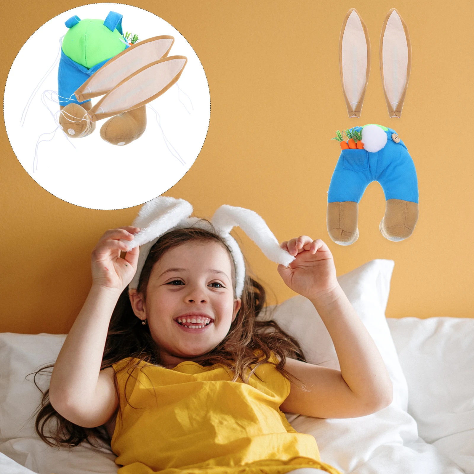 

Cute Bunny Frame for Easter Rabbit Shaped Toy Bunny Shaped Wreath Locket DIY Craft Hanging Festival Flower Decor