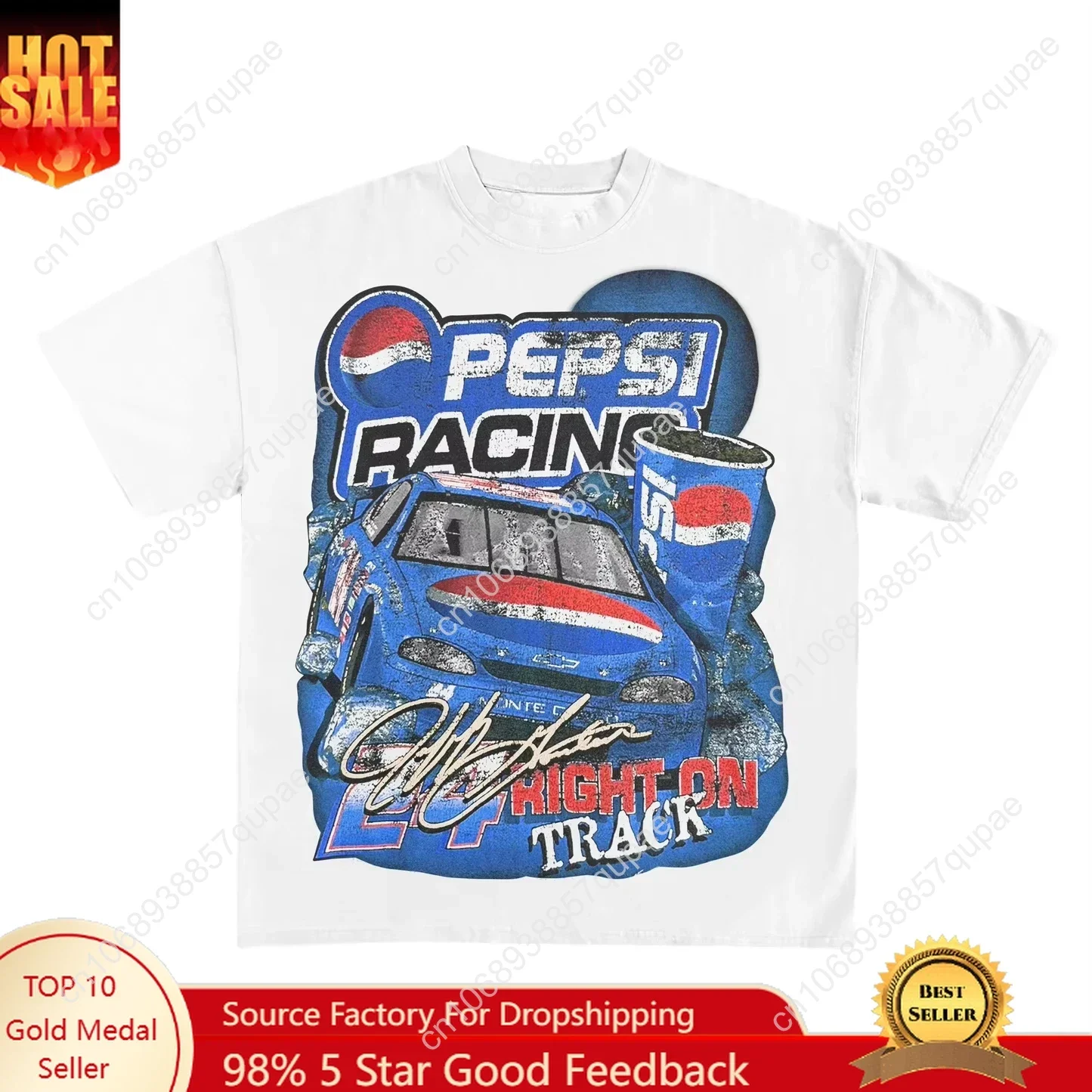 

Pepsi Racing Men's T-shirt Short Sleeve Brand T Shirt Men Women Cotton Tees American Vintage Streetwear Y2k Tops Summer Clothes