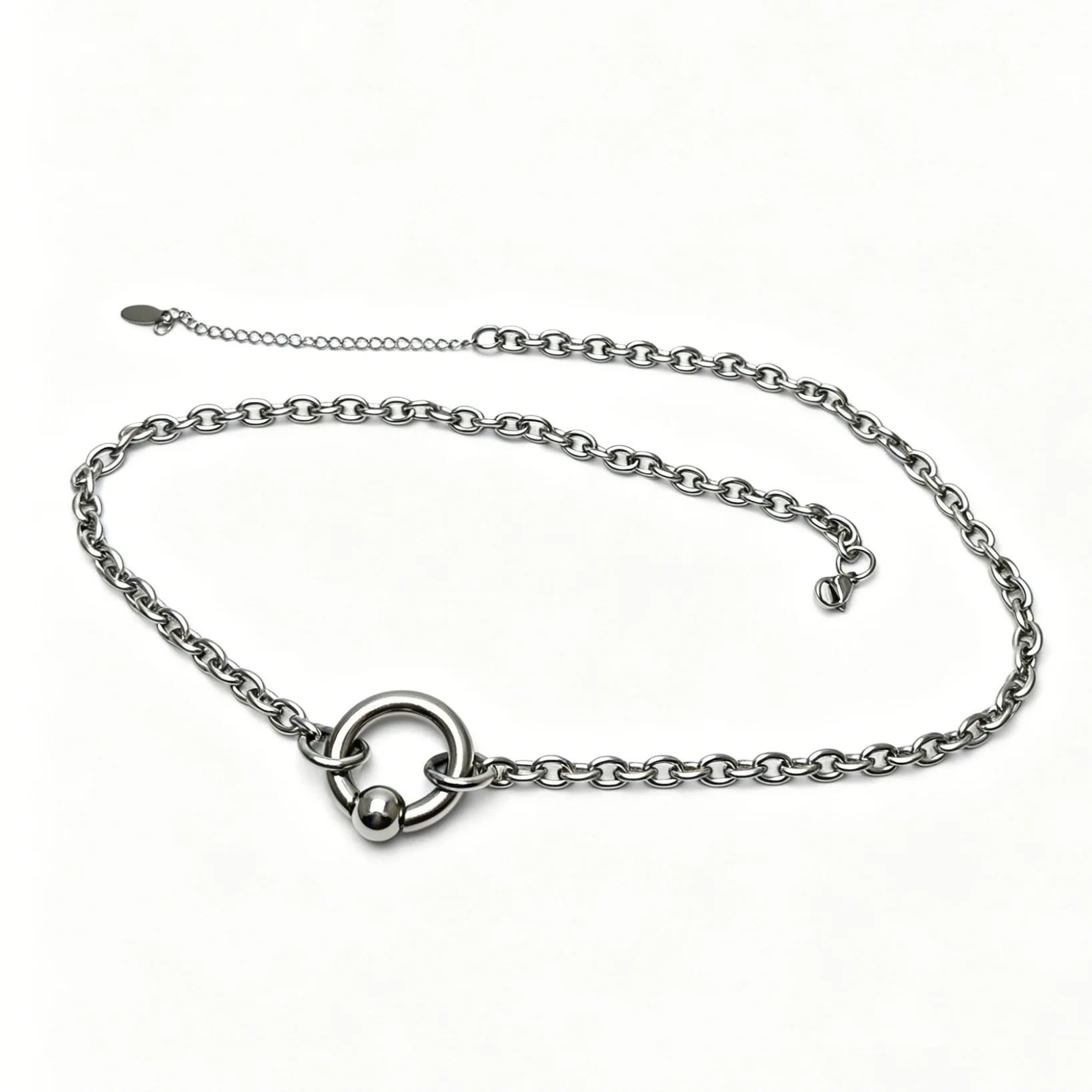 Stainless Steel Thick Chain Necklace Y2K Punk Dark Techwear Subculture Unisex Men Women Fashion Jewelry Gift