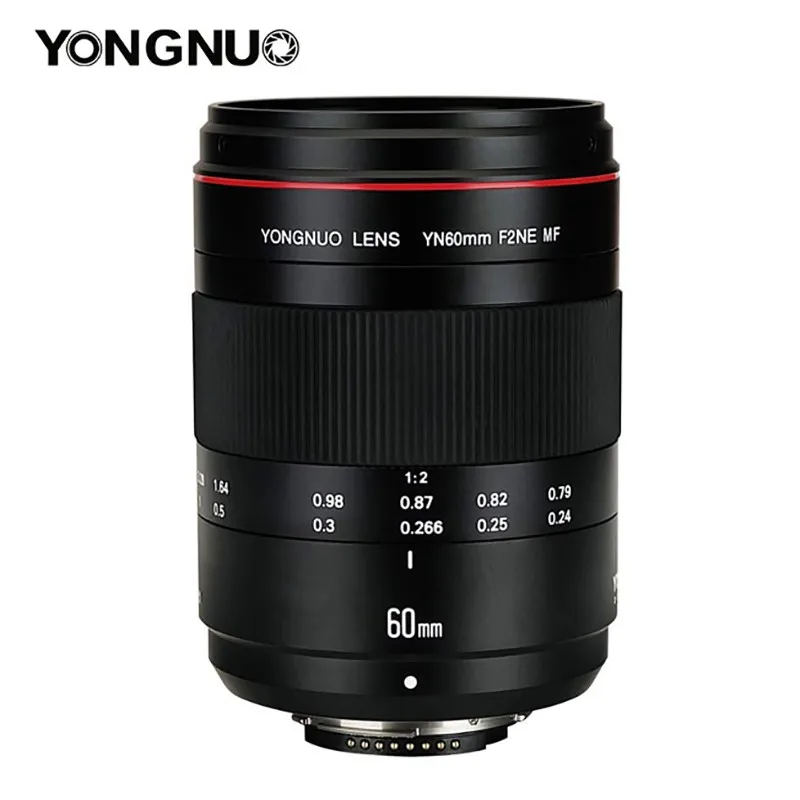 YONGNUO YN60mm F2NE MF 0.234m Macro Lens Manual Focus Lense for Nikon D3400 D5600 D7500 D850 D5 DSLR Camera