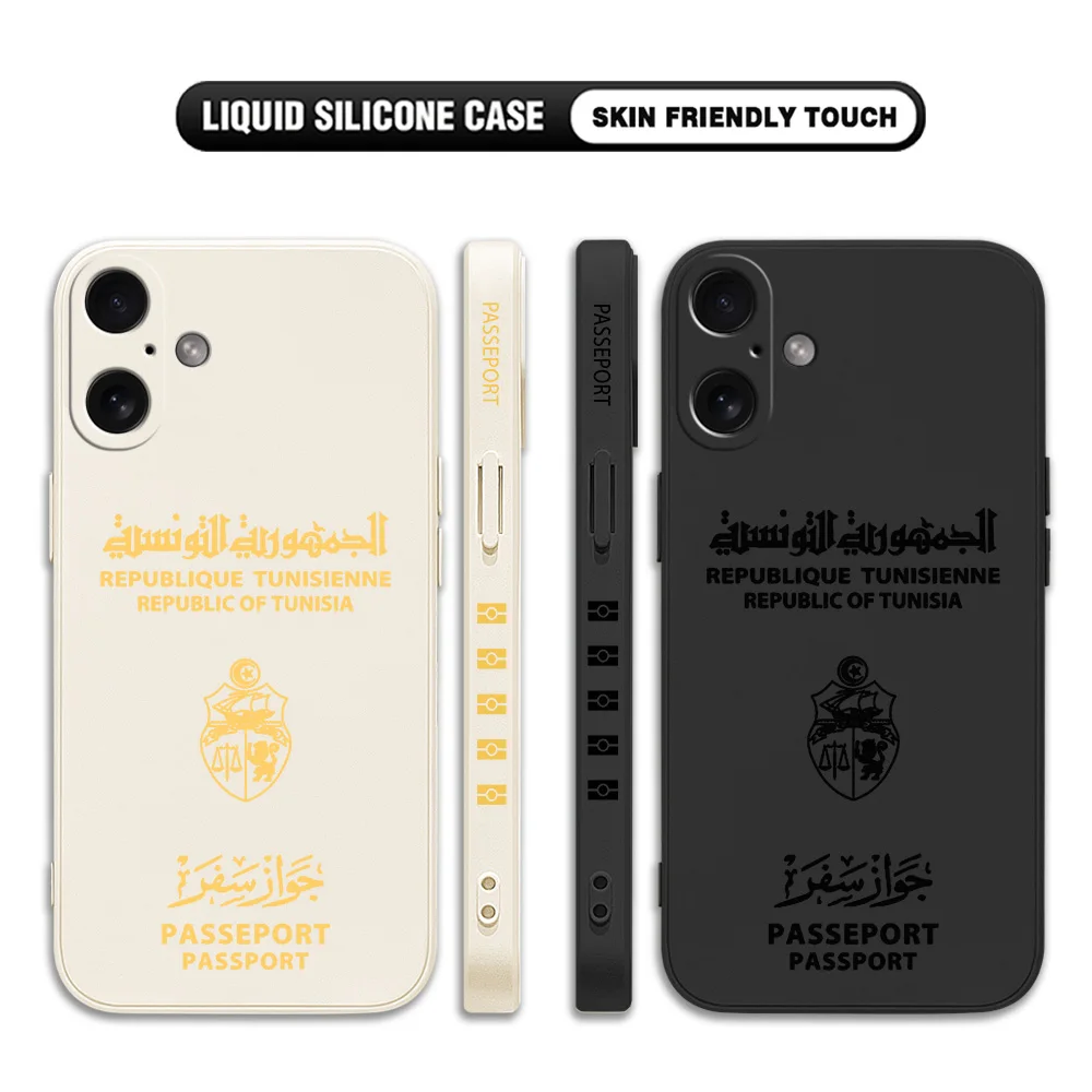 Tunisia Passport Phone Case for iPhone 16 15 14 13 12 11 Pro Max Mini X XR XSMax 8 7 6 6S Plus Soft Silicone Back Cover