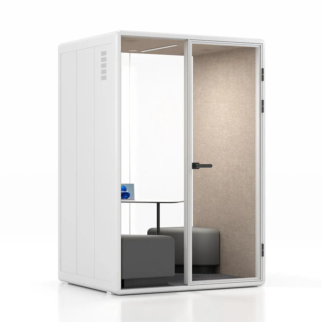 Single Person Movable Acoustic Pod Soundproof Privacy Booth with LED Light & Ventilation