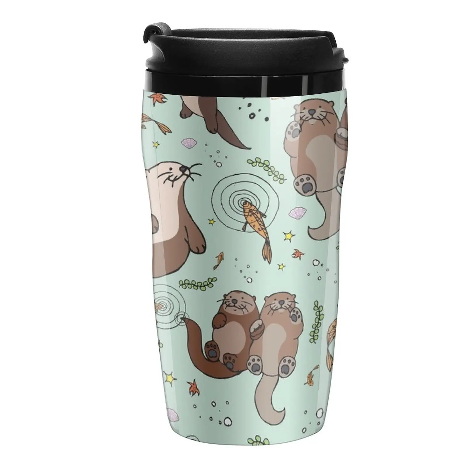 

New Sea Otters Travel Coffee Mug Butterfly Cup Teaware Cafes