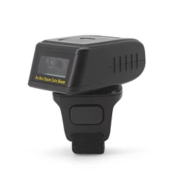 Bluetooth Portable Ring Barcode Scanner Wireless/ Bluetooth/Wired USB 3 in 1 2D Wearable Mini Barcode Reader for Mobile Payment