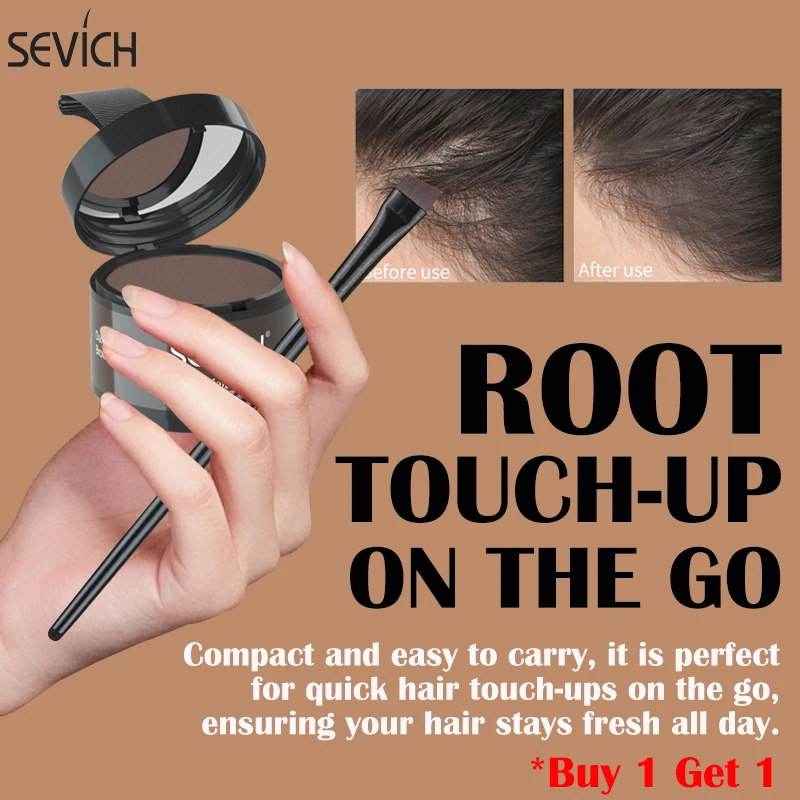 Sevich-ヘアラインパウダー,ふわふわのシャドウ,メイクアップ,リペア,ブラック,ブロンドのルートカバーアップ