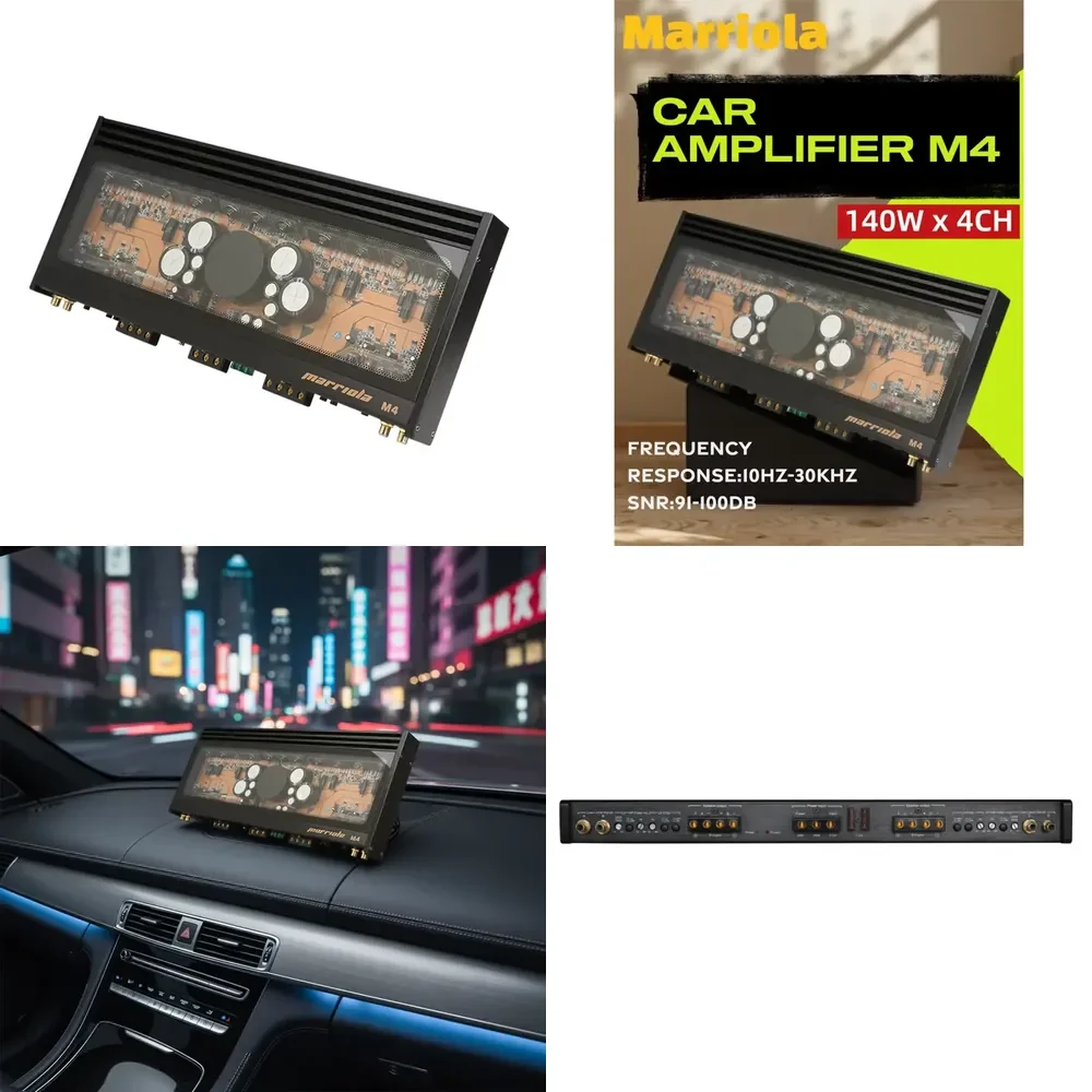 M4 Class 4-Channel High Performance Car Amplifier 140x4W RMS REAL POWER 14.4V for Lexus Compatible Speakers