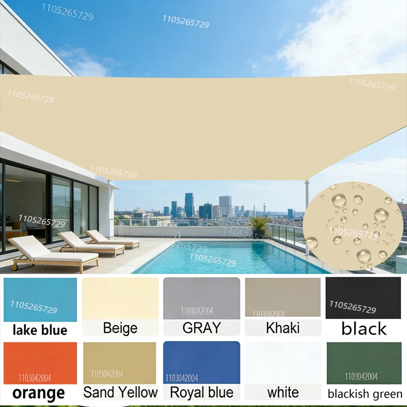 Waterproof Sunshade Sail, Suitable for Outdoor Gardens, Beaches, Camping, Terraces, Swimming Pools, Tents, and Awnings