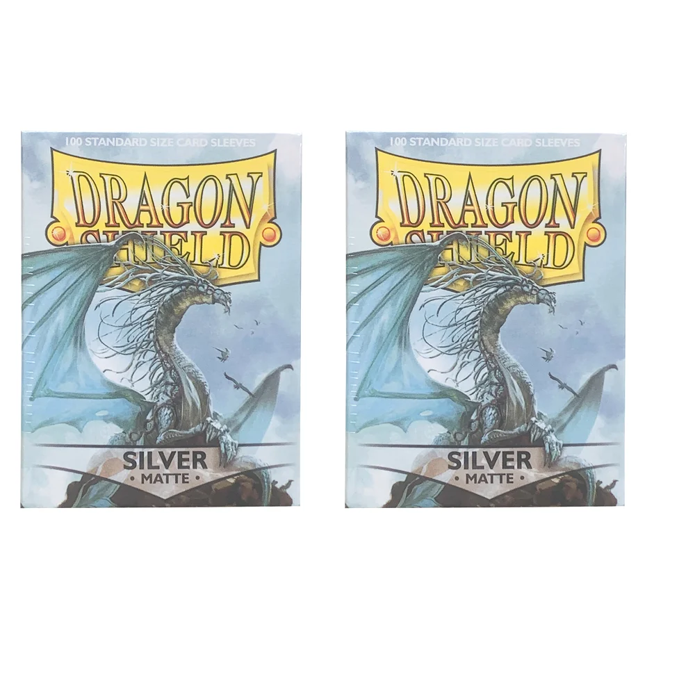 Zilver MAT 100 stks/doos Frosted Card Kaarten Mouwen Dragon Shield Kaarten Cover Kaarten Protector voor PKM/Star Reals Bordspellen