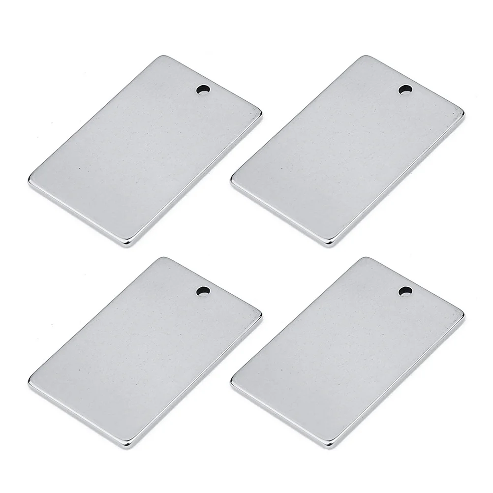 

10Pcs Stainless Steel Charm Pendant DIY Jewelry Components Simple Design Silver Tone Tags for Necklace Earring Anklet Keyring