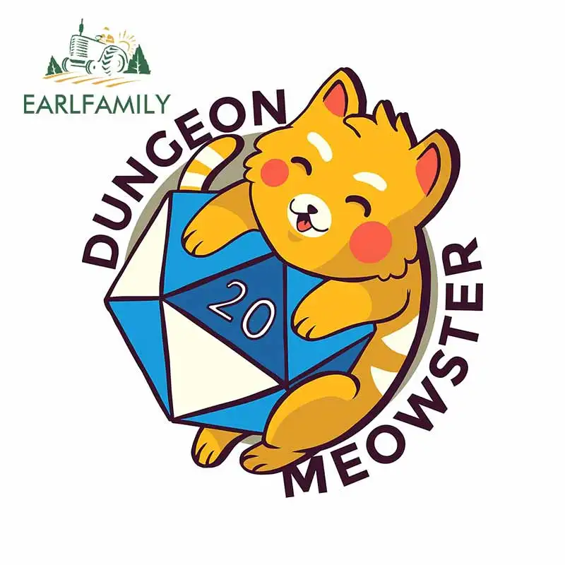 EARLFAMILY Personality I Am A Dungeon Meowster Cat VAN Decal Cartoon Trunk Refrigerator Car Stickers Windshield Decoration