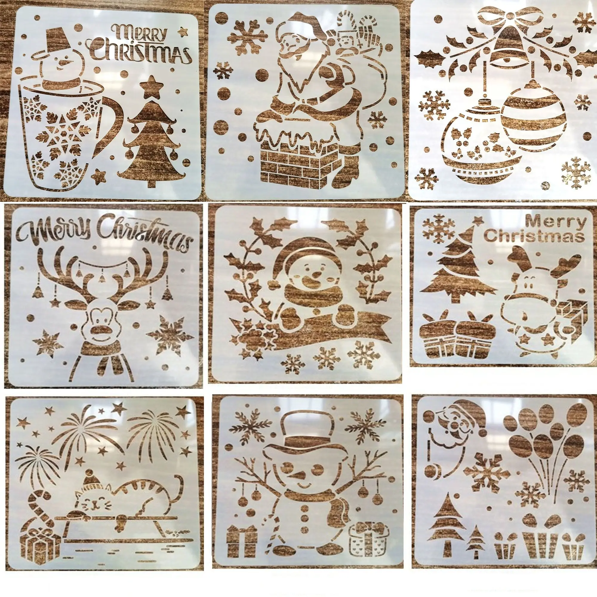 Christmas DIY Handmade Crafts Layering Stencils For Walls Painting Scrapbooking Stamp Album Decor Embossing Paper Card Template