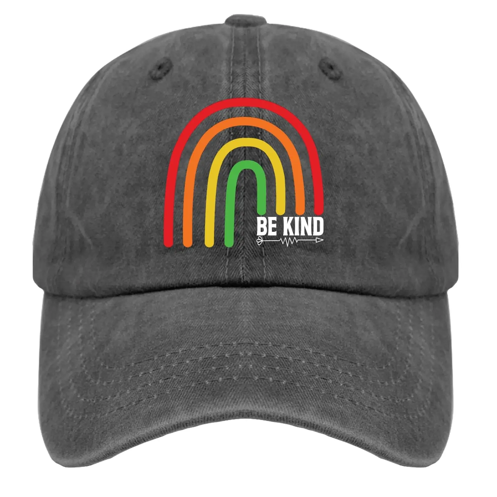 

Beautiful Rainbow Hat Camp Hat Pure Cotton Cap Pigment Black Trucker Hats Women Gifts for Boyfriends Girlfriends Sun Cap