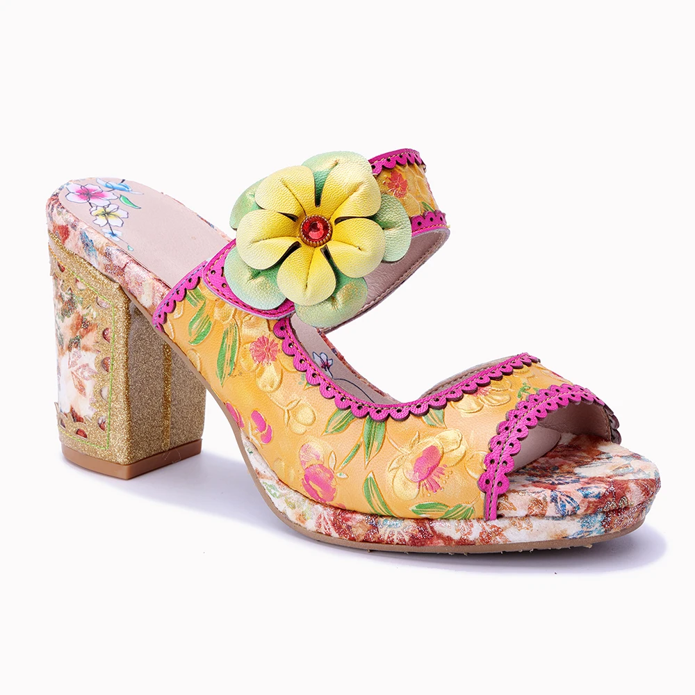 Socofy Raffan Sandalias De Verano Para Mujer Con Tacones Altos Retro Mary Jane De Cuero Genuino Hechas A Mano Y Coloridas — -27%, 21.15€ Coupon, from 54.39€ – 27% descuento – €54.39