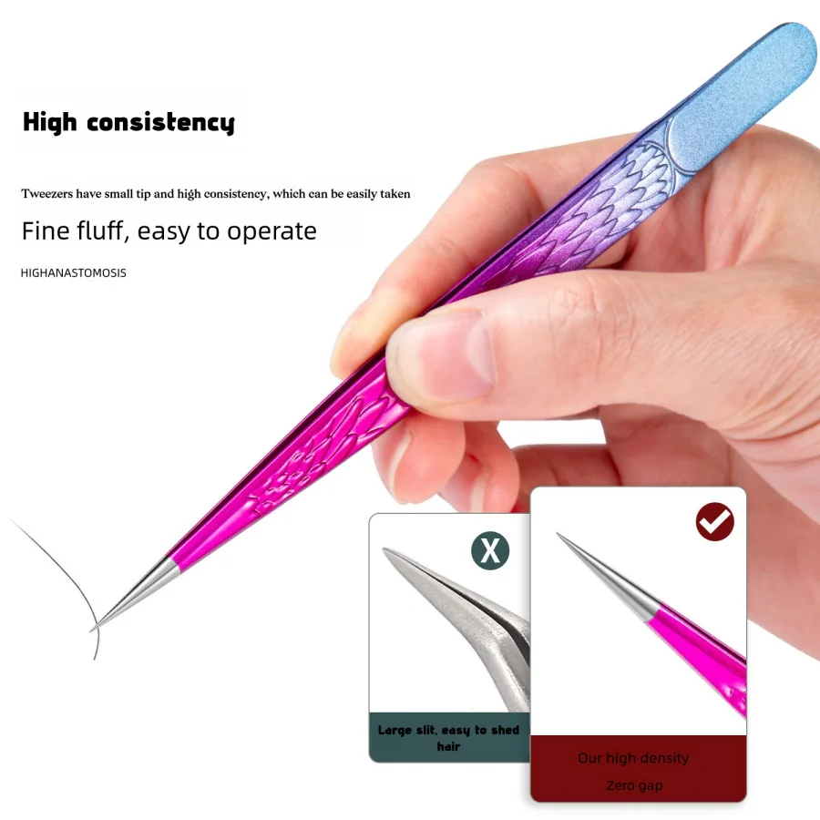 New Tweezers High-density Grafting False Eyelashes Tweezers Anti-slip Eyelash Teacher Professional Angel Eyelash Tweezers