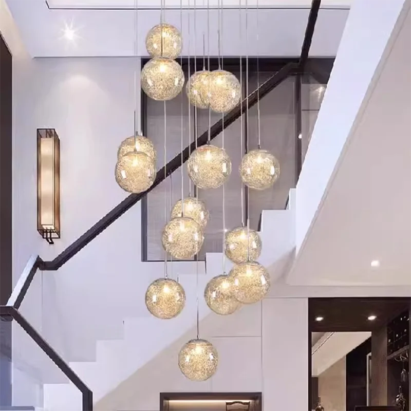 Modern home decoration crystal chandelier, stair Pendant lamp, living room Pendant lights, interior lighting