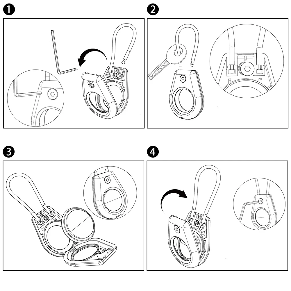 Чехол для Apple AirTag с системой блокировки шестигранного ключа для AirTag, чехол с замком, защитный чехол от потери для багажа, рюкзака, ключей, домашних животных