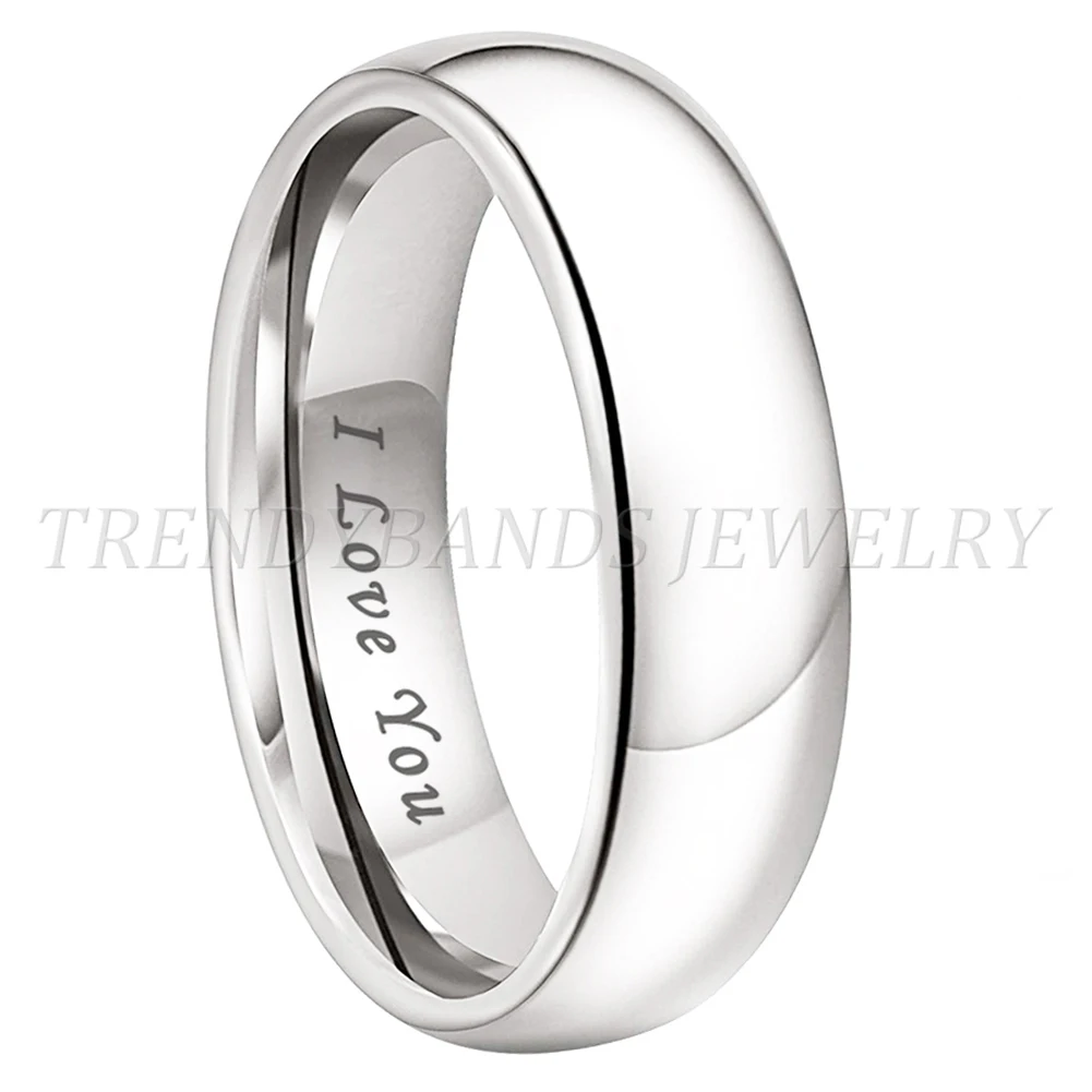 Weiß Wolfram Ring 4mm 5mm 6mm 7mm 8mm 10mm Männer Frauen Paar Verlobung Mode schmuck Poliert Glänzenden Comfort Fit – Detail 5