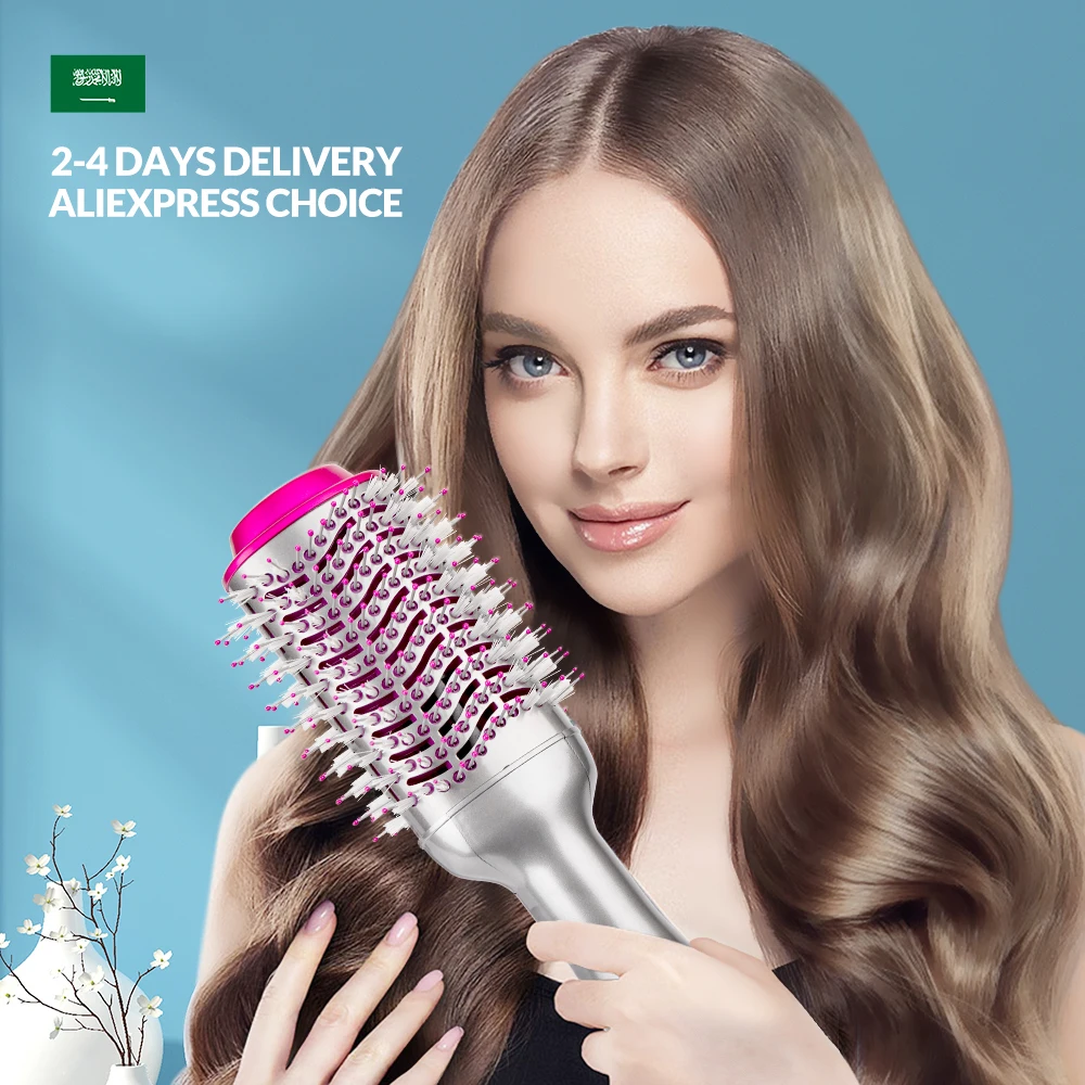 One-Step Volumizer Hair Dryer Hot Air Brush 4 In 1 Hair Dryer Brush Blow Dryer Ceramic Coating Auto Curling Iron Hot Air Brush