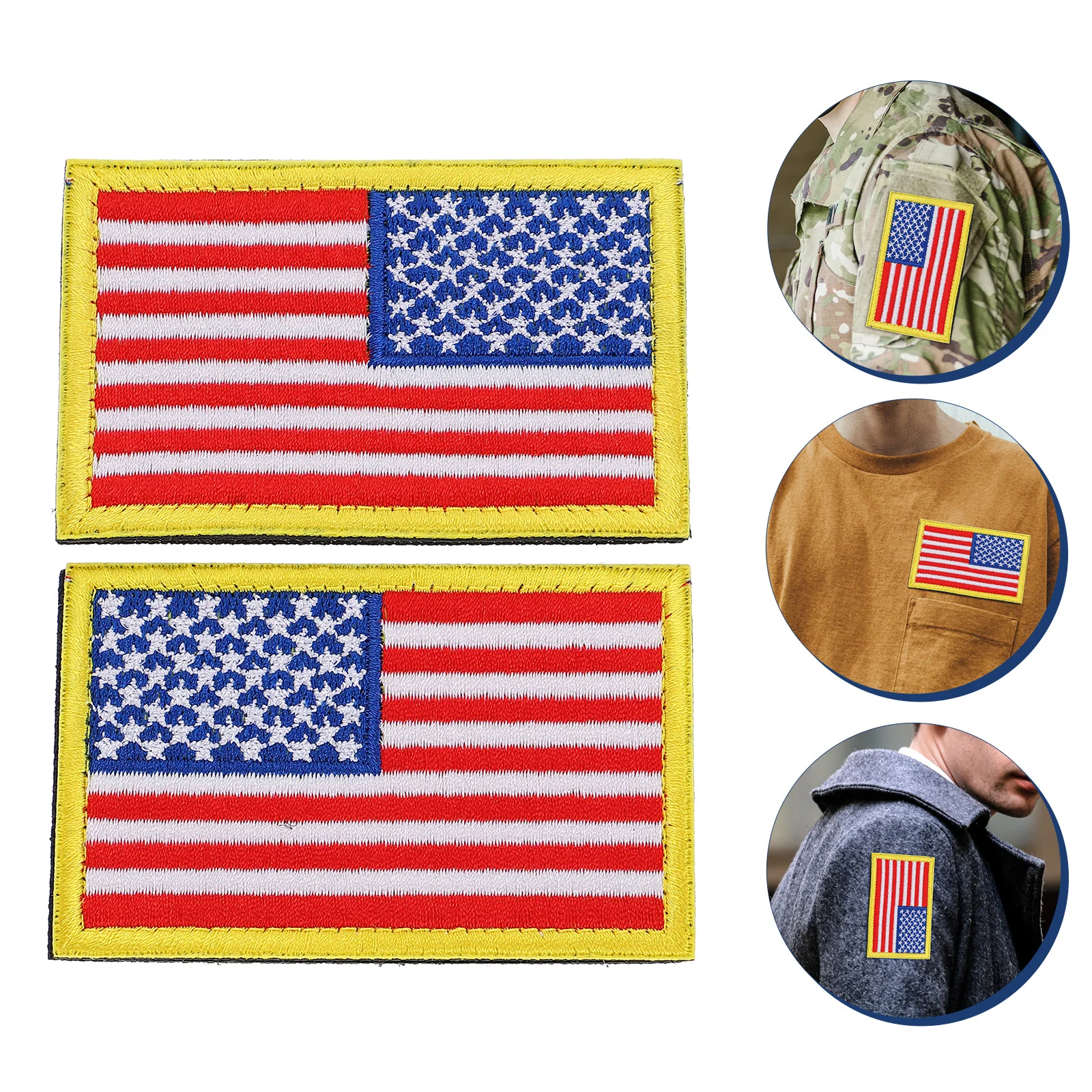

2Pcs American Flag Patches Exquisite Military Patches Long Serving Life Easy to Attach on Pillows Cushions Shirts