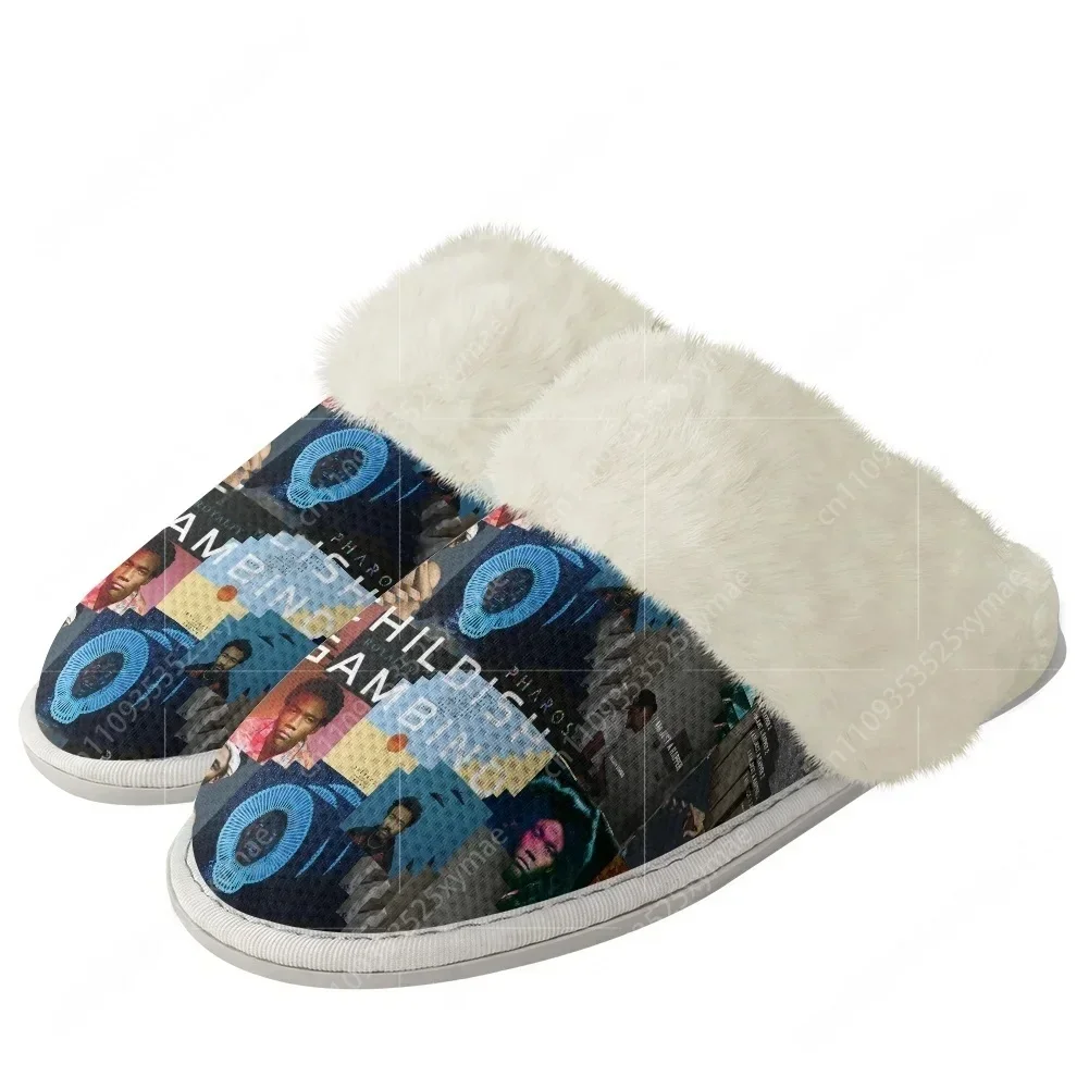 Childish Music Gambino Awaken My Love Plush Slippers Keep Warm Shoe Mens Womens Home Cotton Bedroom Custom Thermal Light Slipper