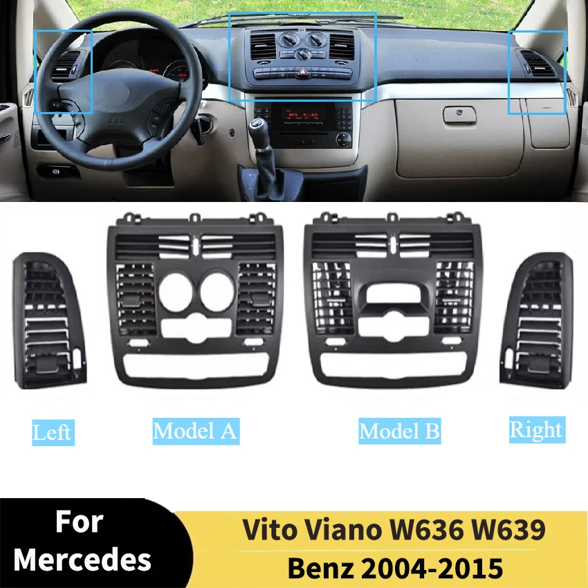 For Mercedes Benz Vito Viano W636 W639 2004-2015 Car AC Vent Grille Left Right Central Air Vent Outlet Cover Panel