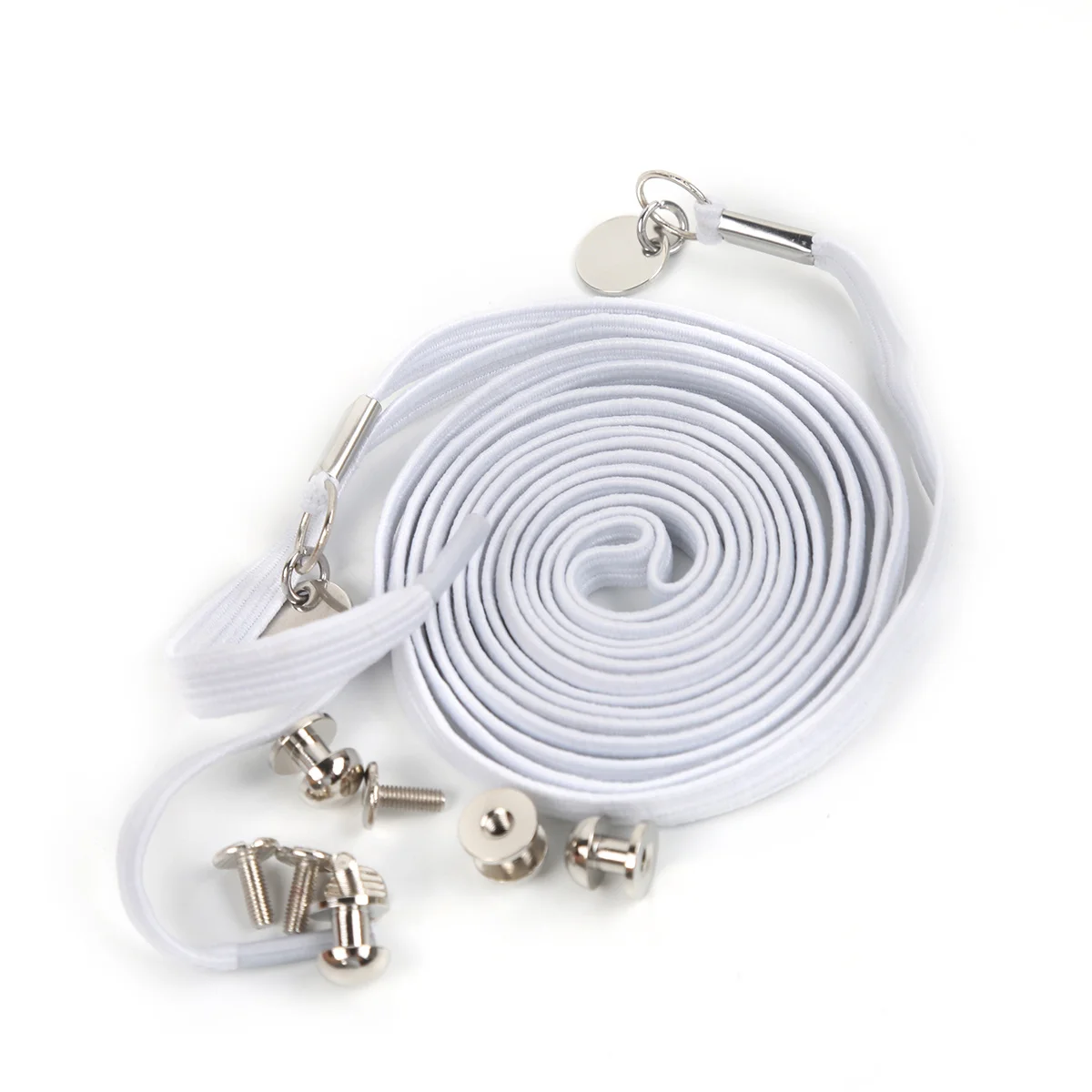 Cadarços elásticos brancos adequados para esportes tênis casuais tênis de corrida renda elástica conveniente uso deslizante