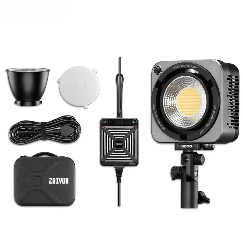 ZHIYUN MOLUS G200 200W COB LED Light 2700K-6500K Photography Lighting For Photos Studio Video Outdoor Shooting