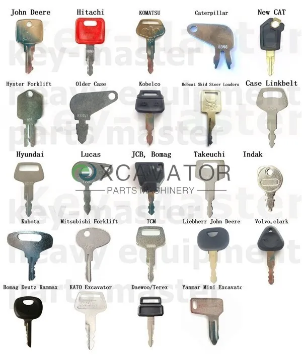 

24-клавишный набор ключей для тяжелого оборудования, строительный комплект ключей зажигания для Komatsu Hyster Case, ролики JLG, вилочный погрузчик, экскаватор, экскаватор, экскаватор