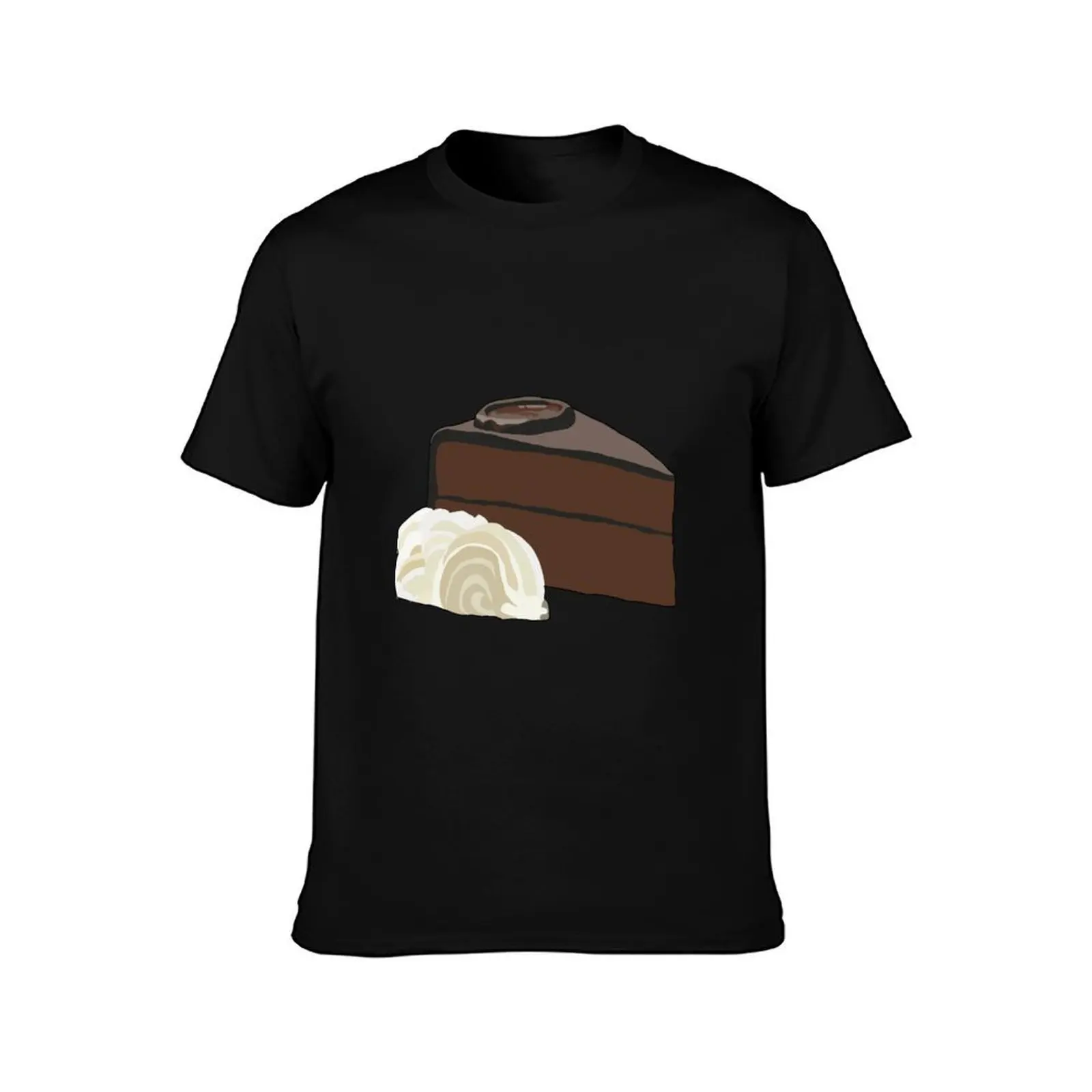 Sachertorte chocolate cake T-Shirt, Summer Casual Cotton Tee, Oversized Streetwear Tops, Vintage Graphic Print, Unisex Men Women
