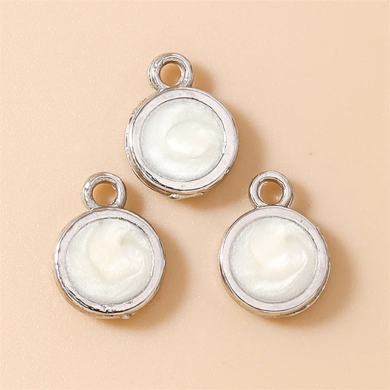 Leslie 20 Stück/Set Edelstahl-Emaille Mini-Rundanhänger für DIY-Armband-Halsketten-Perlen Schmuckherstellung Zubehör – Detail 10