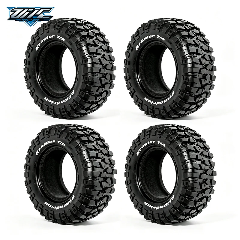 High‑Grip Rubber Tires, 4PCS 1.9 Inch 90x36mm For 1/12 RC Crawler Axial SCX10 II TRX‑4 MN128 H12Y Upgrade Parts