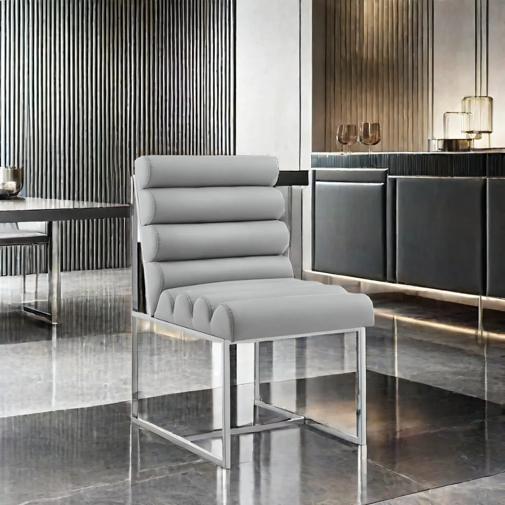 gbModern Velvet Dining Chair with Chrome Frame - Plush Cushion Upholstered Accent Chair for Living Room Restaurant (Black/Grey)#