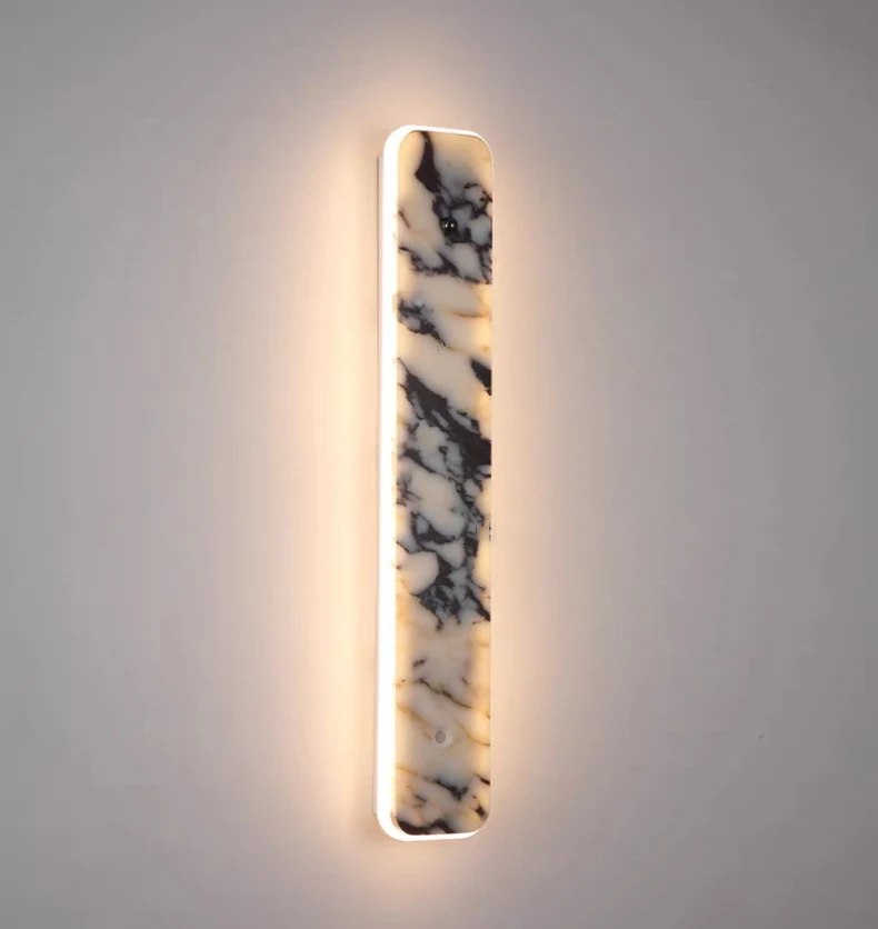 Rectangular Natural Marble LED Wall Light Home Atmosphere