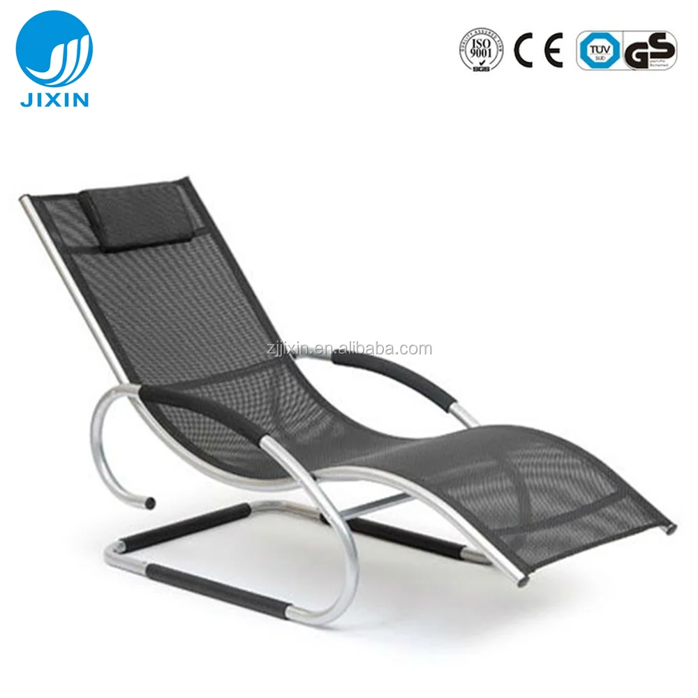 Outdoor Patio Garden Poolside Furniture Spring Loaded Recline Lounge Deck Chair Bed for Garden Garden Patio Sun Loungers