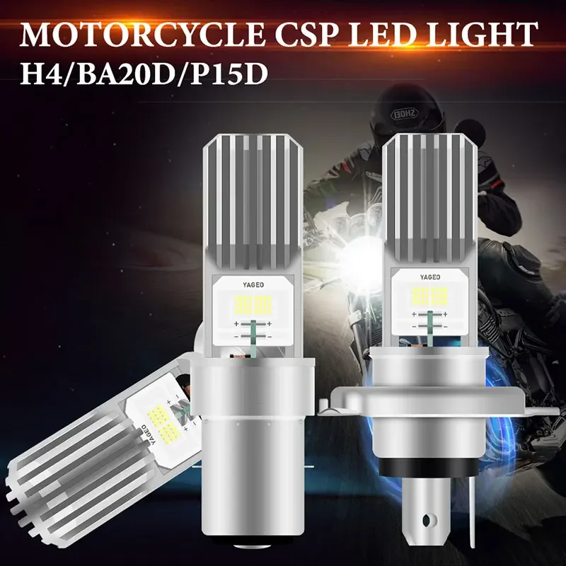 1PCS P15D H4 LED Bulbs Motorcycle LED Headlight High Brightness White High Low Beam Universal Vehicle DRL Driving Fog light