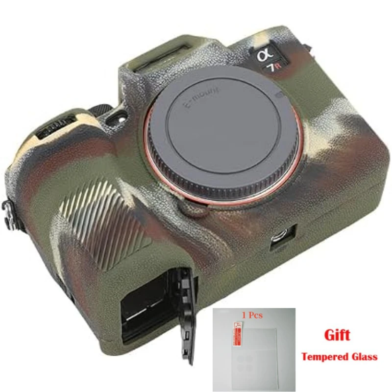 Protective case, For Sony A7R5 micro-single camera silicone case camera bag protective Bag a7m5 A7M5 + 1PCS free tempered film