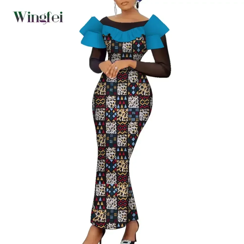 African Print Dresses for Women Elegant Dashiki Maxi Long Dresses Ankara Fashion African Women Clothes Nigerian Dresses WY2133