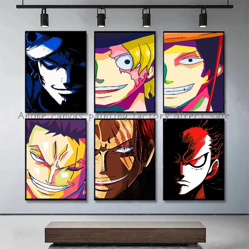 Anime Character Poster One Piece Luffy Sanji Sauron HD Artwork Canvas Painting Modern Living Room Bar Cafe Home Wall Decoration