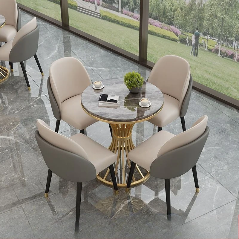 4S shop negotiation table and chair combination reception light meeting table Internet celebrity rock slab balcony leisure