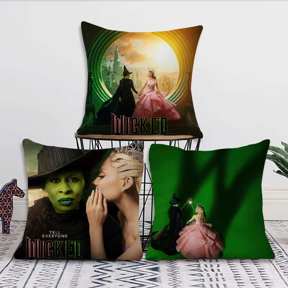 W-Wicked Part One Movie Pillow Case Living Room Accent Couch Back Support Square Lounge Restful Nap Companion ﻿