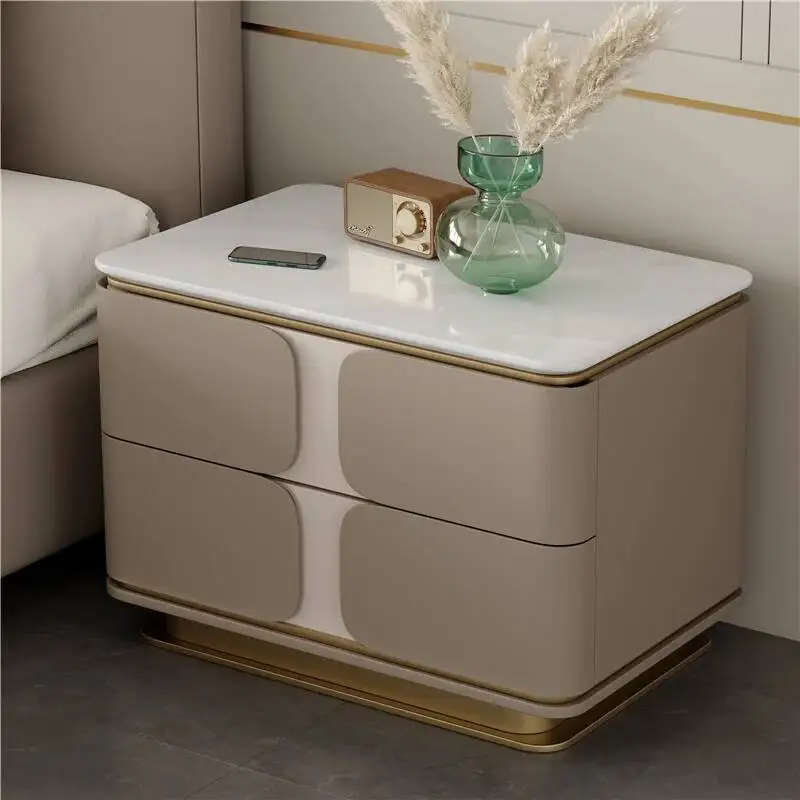^Storage With Drawers Bedside Table Light Luxury Trendy Modern Night Table Quality Delicacy Mesita De Noche Bedroom Furniture