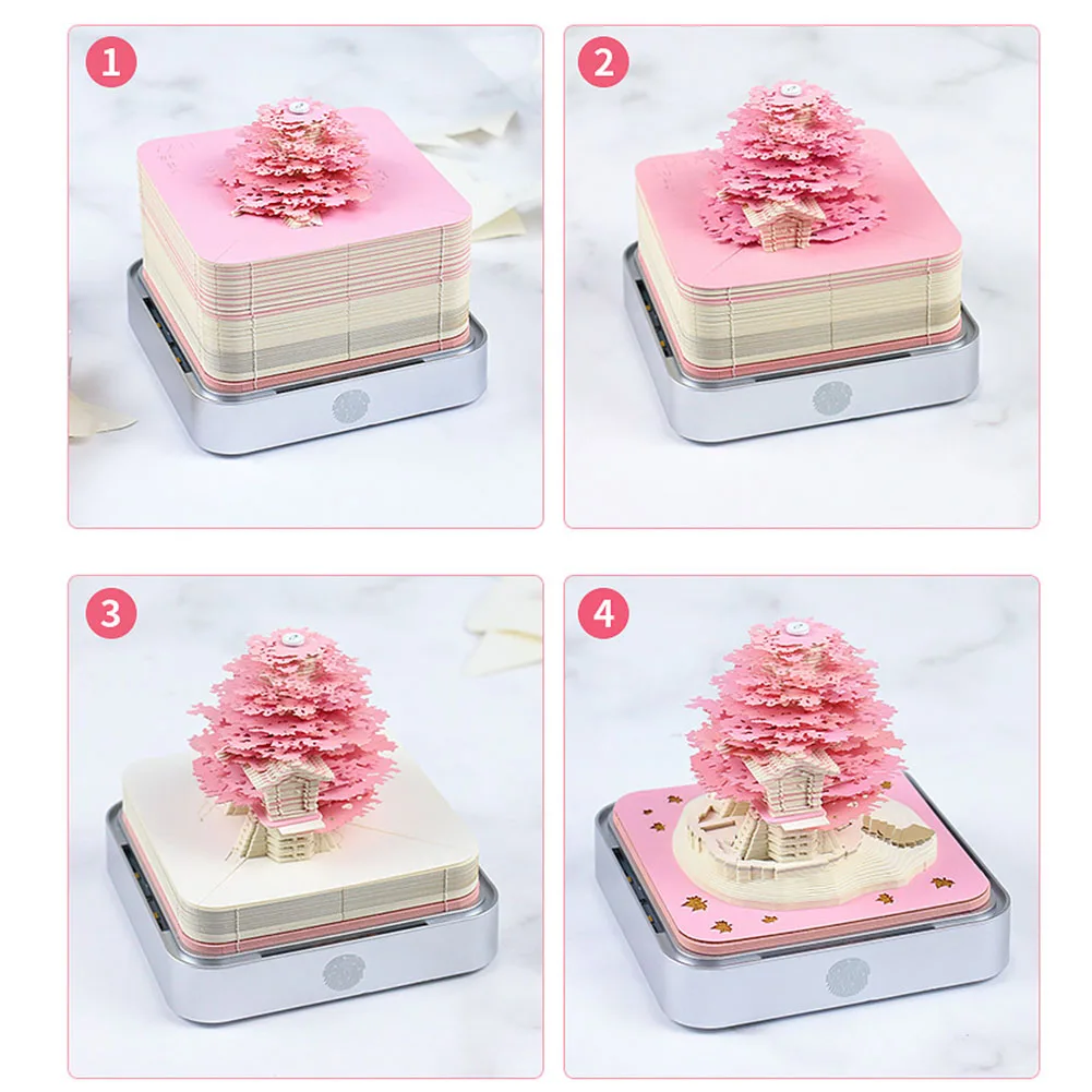 

Настольный календарь на 2026 с подсветкой, художественный календарь, скульптура, резьба по бумаге, художественный блокнот для заметок на Рождество, новоселье, украшение для рабочего стола