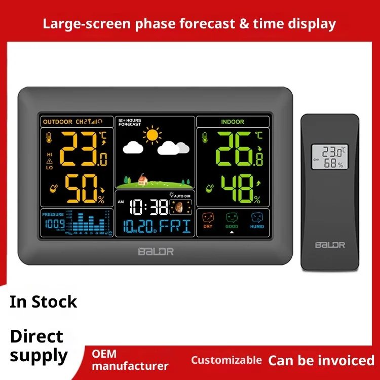 China Multi-function Weather Clock Temperature Humidity Meter Weather Forecast Radio Alarm Clock No Display