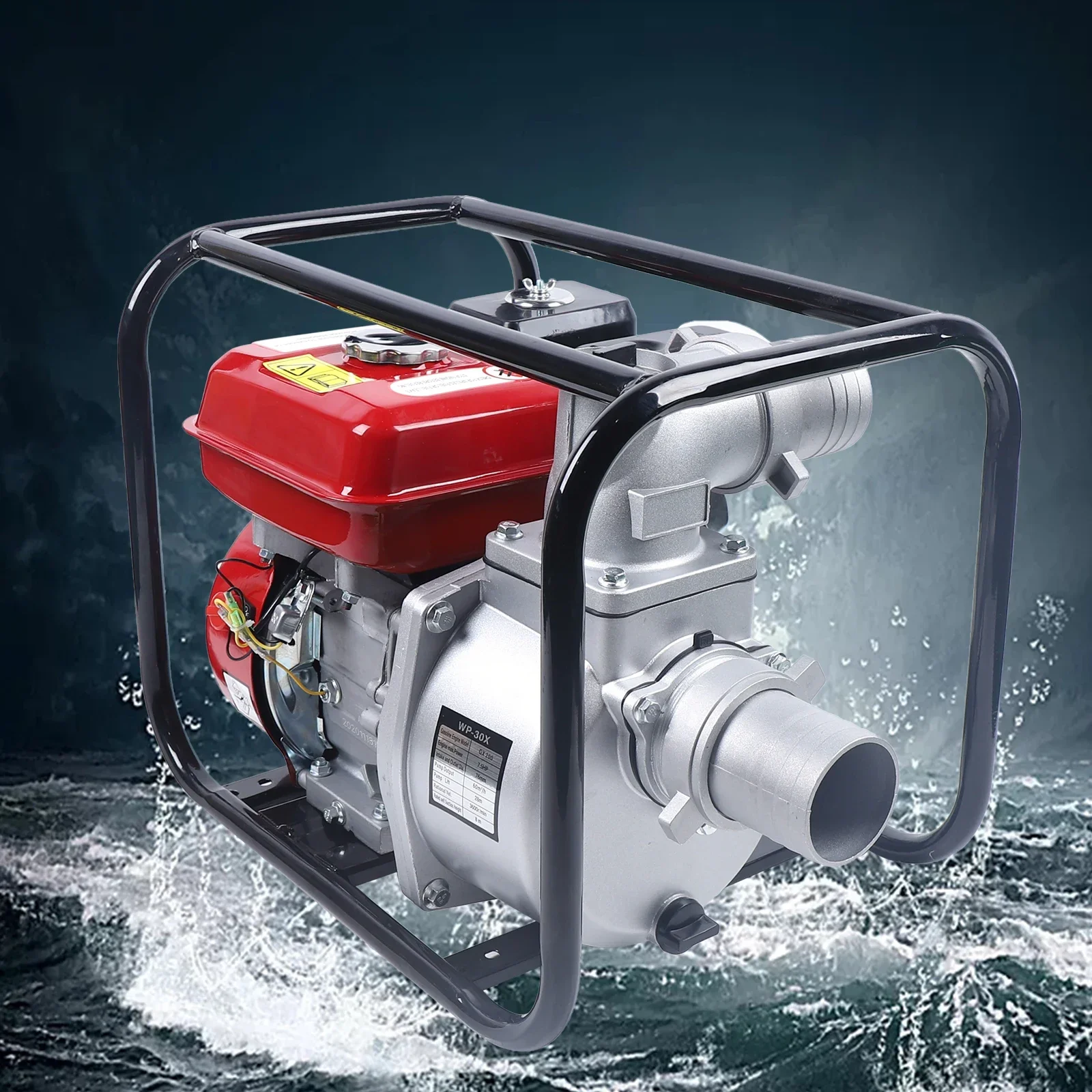 Red Water Pump Agricultural Irrigation Waterproof Gasoline Farm Pump 3 Inch for 7.5 Horsepower