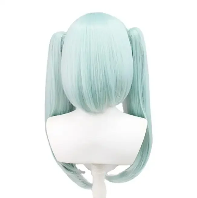 Anime Cosplay Wig Cosplay Wig Double Ponytails Cyan-blue Wig Cosplay Heat Resistant Synthetic Wigs