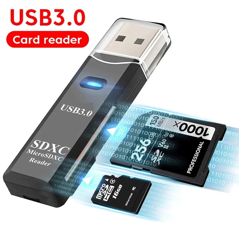 

Многофункциональное устройство 2-в-1 с USB 3.0, устройство для чтения карт памяти Micro SD TF, адаптер для USB-накопителей, аксессуар для ноутбука и компьютера